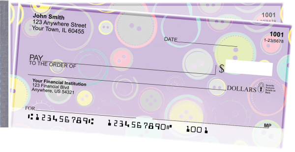 Cute as a Button Side Tear Personal Checks