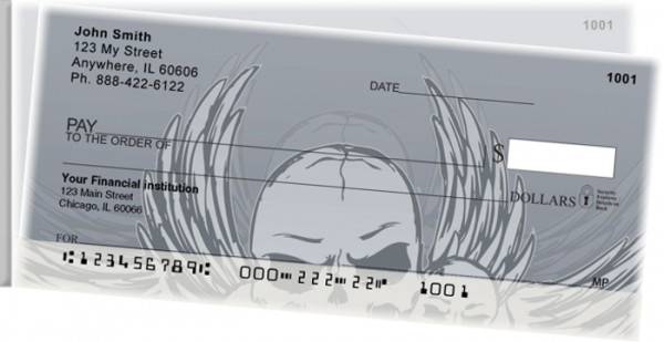 Stylish Skulls Side Tear Personal Checks
