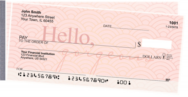 Hello, Gorgeous Side Tear Personal Checks