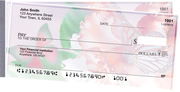 Spring Time Butterflies Side Tear Personal Checks