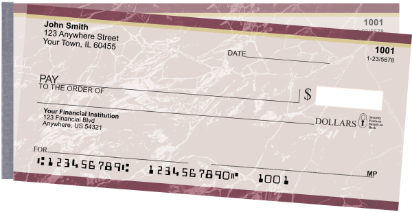 Burgundy Marble Side Tear Checks