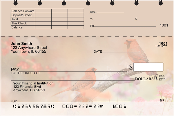 Tranquil Birds Top Stub Checks