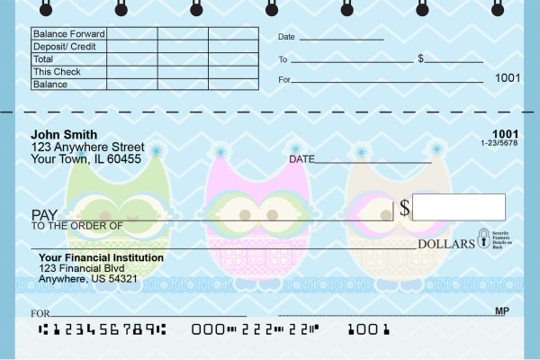 Give a Hoot Top Stub Checks