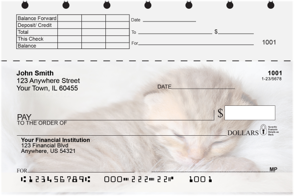Sleepy Kittens Top Stub Checks