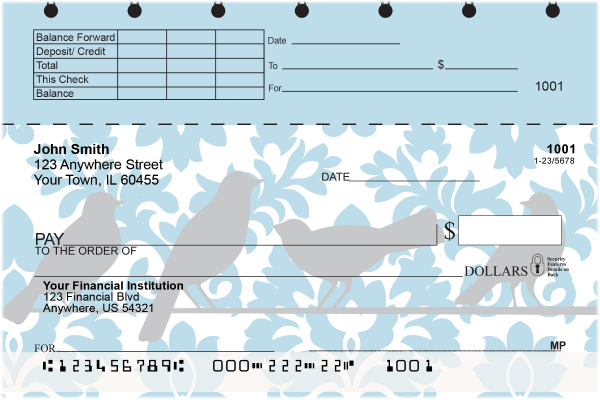 Baroque Birds Top Stub Checks