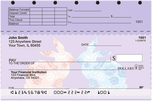Blooms and Bunnies Top Stub Checks