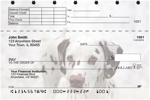 Dalmatians Top Stub Checks