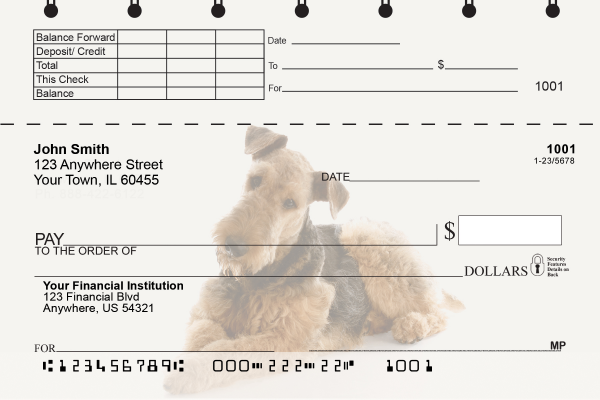 Airedale Terrier Top Stub Checks