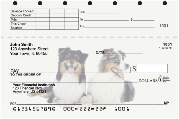 Australian Shepherd Top Stub Checks