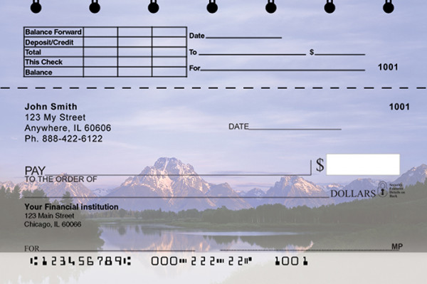 Mountain Views Top Stub Personal Checks
