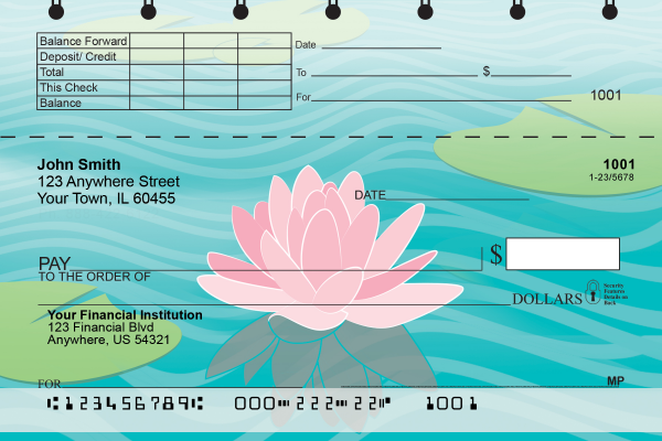 Water Lilies Top Stub Checks