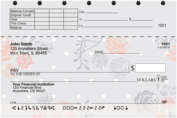 Floral Patterns Top Stub Checks