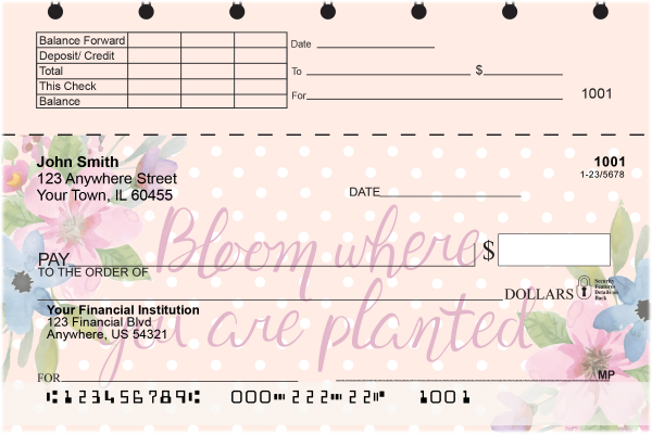 Happiness Blooms From Within Top Stub Checks