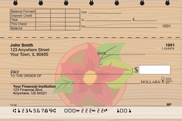 Potted Flowers Top Stub Checks