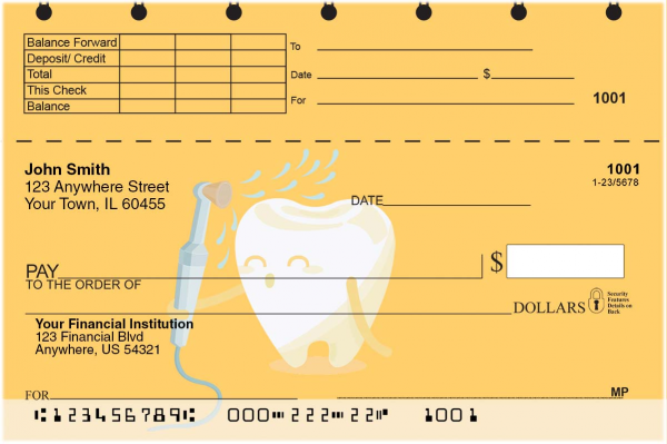Fun at the Dentist Top Stub Checks