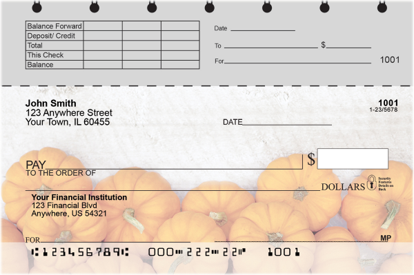 Grateful Pumpkin Top Stub Checks