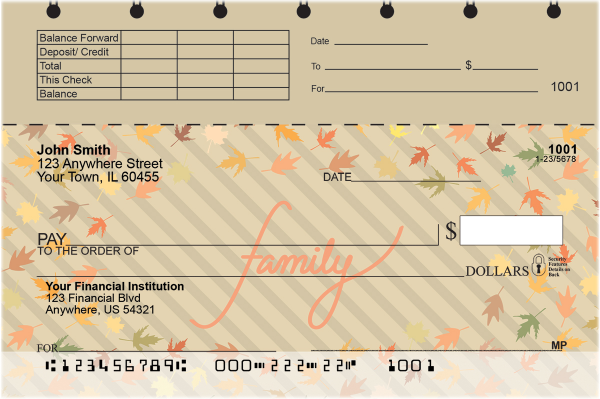 Thankful Blessings Top Stub Checks
