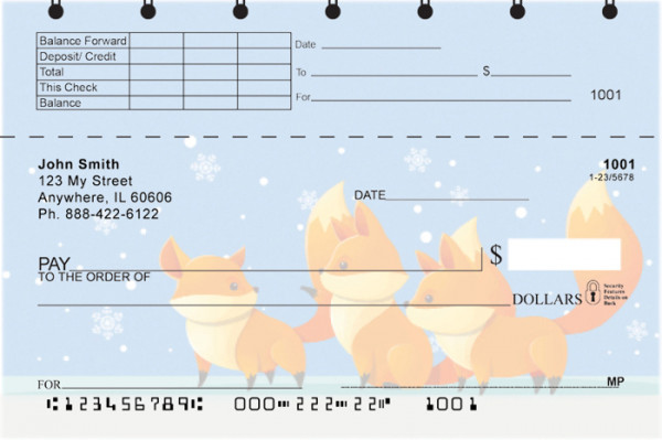 Playful Foxes Top Stub Checks
