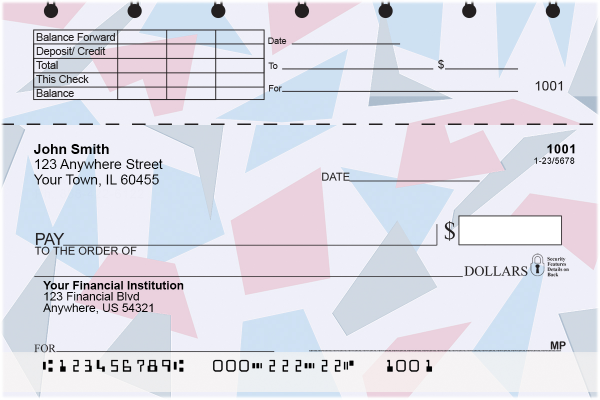 Geometric Pastels Top Stub Checks