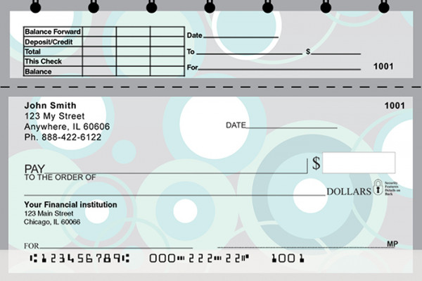 Stylish Patterns Top Stub Personal Checks