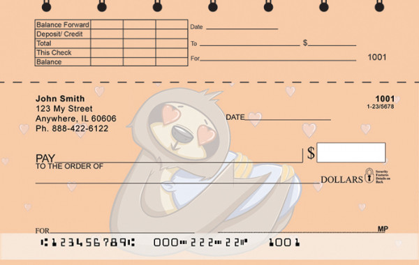 Stewie the Sloth Top Stub Checks