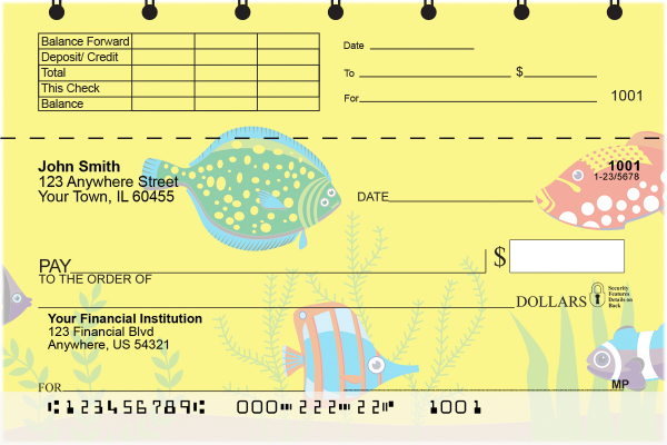 Whimsical Fish Top Stub Checks