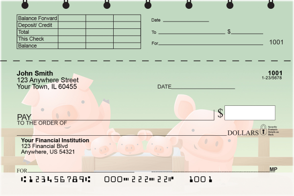 Happy Animal Family Top Stub Checks