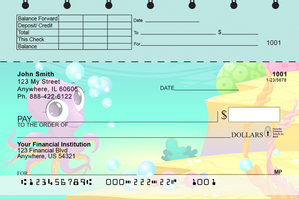 Cute Marine Life Top Stub Checks