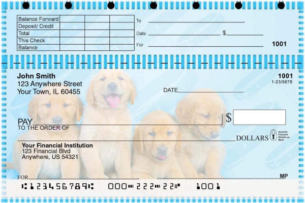 Golden Retriever Pups Keith Kimberlin Top Stub Checks