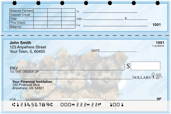 Yorkie Pups Keith Kimberlin Top Stub Checks
