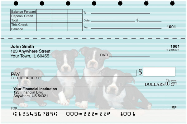 Boston Terrier Pups Keith Kimberlin Top Stub Checks