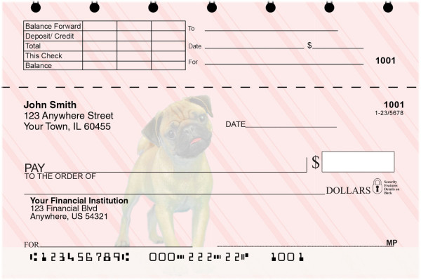 Pug Pups Keith Kimberlin Top Stub Checks