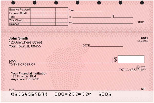 Valentine Treats Top Stub Personal Checks