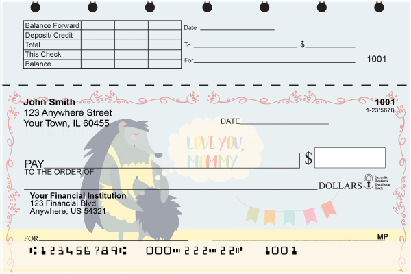 Motherly Love Top Stub Personal Checks