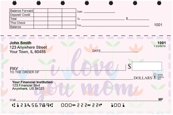 I Love You, Mom Top Stub Personal Checks