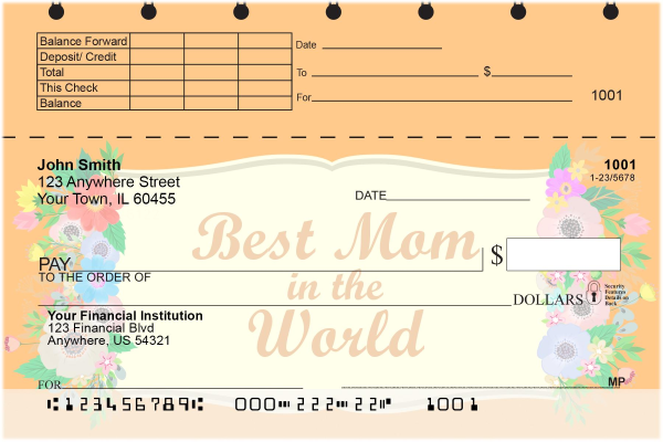 Mother's Day Top Stub Personal Checks