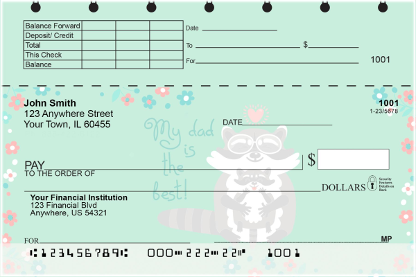 Dad is the Best Top Stub Personal Checks