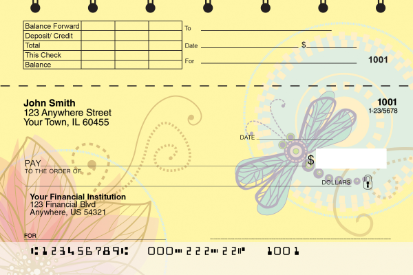 Garden Dragonflies Top Stub Checks
