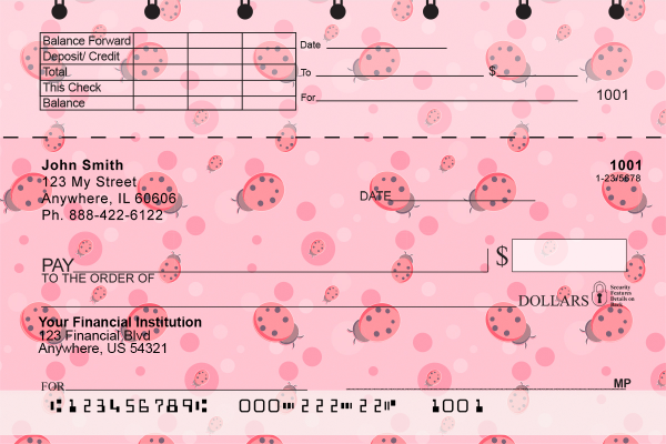 Ladybugs on Parade Top Stub Checks