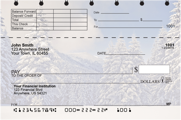 Snowy Woodland Top Stub Checks