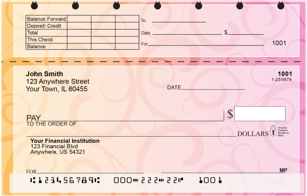 Swirls Top Stub Checks