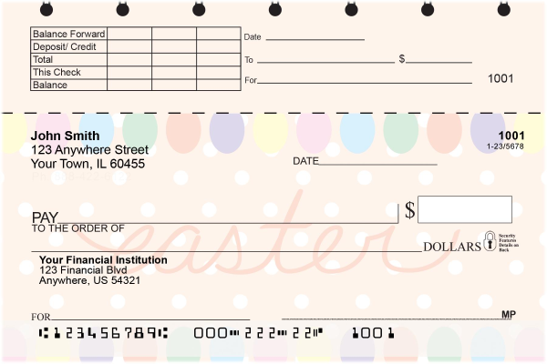 Easter Ideals Top Stub Checks