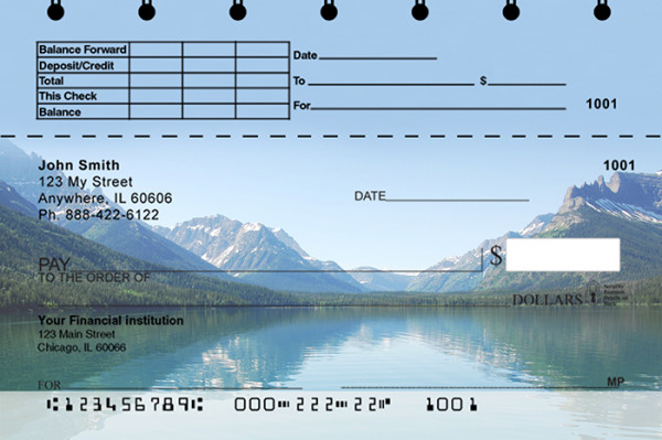 Mountain Lake Reflections Top Stub Checks