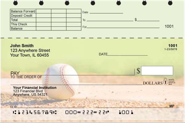 Baseball Top Stub Personal Checks