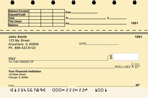 Yellow Safety Top Stub Checks