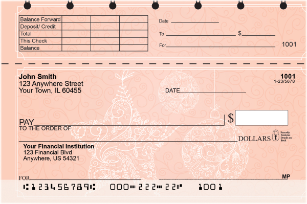 Vintage Christmas Top Stub Checks