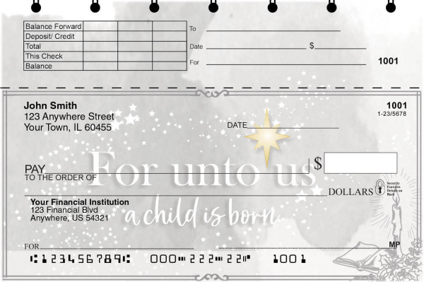 Christ-mas Top Stub Checks
