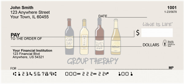 Wrath of Grapes Wine Is Life Personal Checks