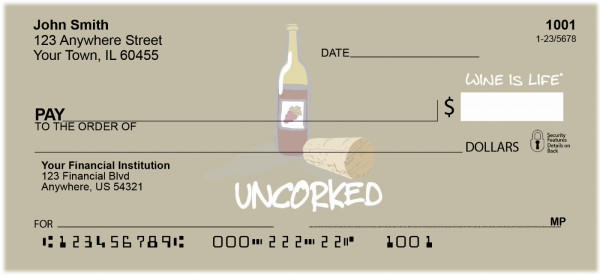 Uncorked Wine Is Life Personal Checks