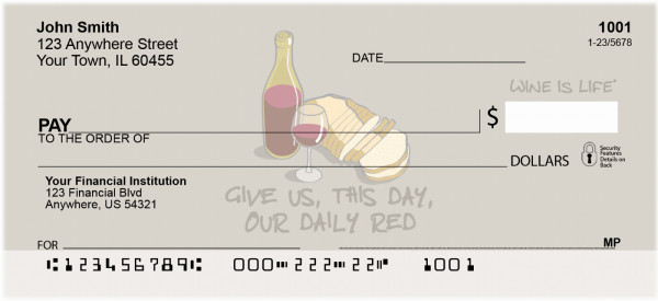 Daily Red Wine Is Life Personal Checks